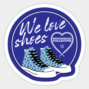 We Love Shoes Blue Sticker